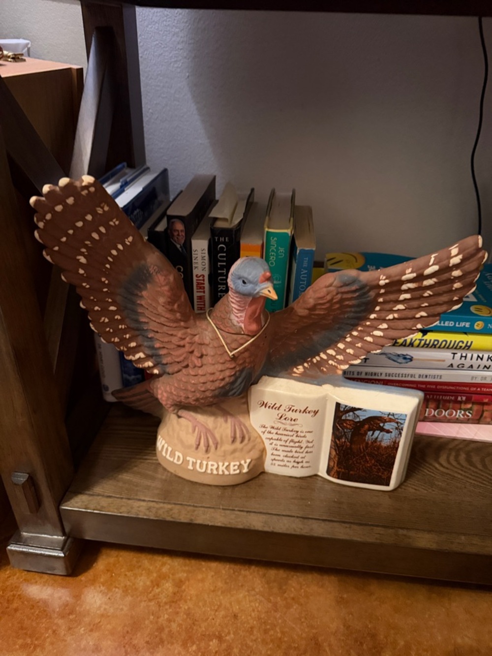 Wild Turkey Ceramic Turkey Figurine - Brown with Blue Head 1979